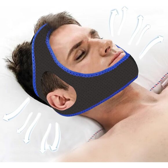 Anti Snoring Chin Strap with 2 Adjustable Velcro, Soft Airflow Chin Strap - Picture 1 of 7